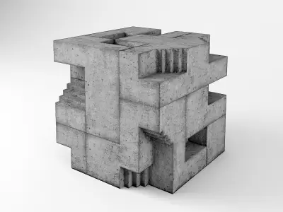Soma Cube Puzzle architectural bauhaus Low-poly 3D model
