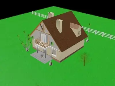Exterior two floor house 3D model