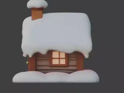 Cartoon Christmas Gingerbread House 3D Model Low-poly 3D model