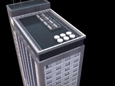 Skyscraper at Night - LowPoly Low-poly 3D model purchase