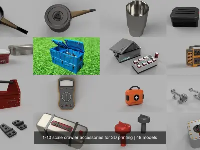 1-10 scale crawler accessories for 3D printing 3D Model Pack