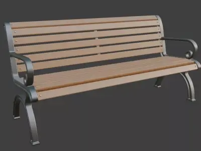 Classic Park Bench 3D model purchase