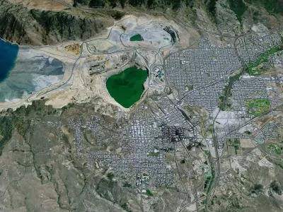 Opencast Mine Silver Bow Creek - Butte Montana USA - 3D Terrain Low-poly 3D model