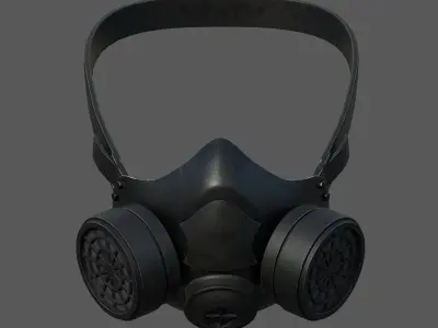 Gas mask helmet futuristic technology protection  Low-poly 3D model