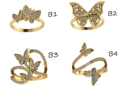 Light Butterfly Ring Collections  3D print model