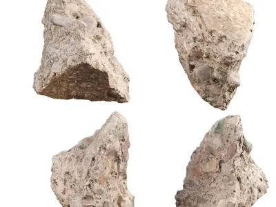 3D Scanned Stone Rubble Collection Vol 02 Low-poly 3D model