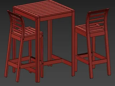 APPLARO table and chairs 3D model