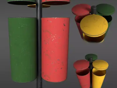 Basurero Ecologico Bristol Low-poly 3D model