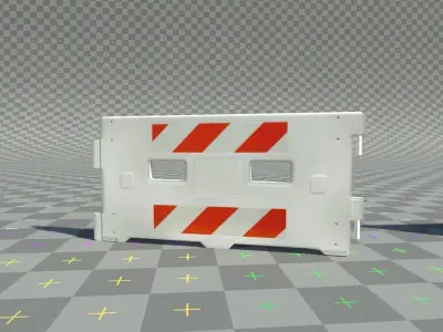 Road segregation White block barrier Low-poly 3D model