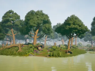 Stylized Environment Series - Swamp Package Low-poly 3D model
