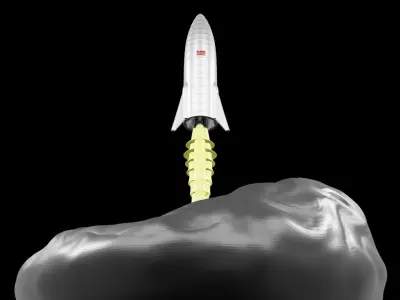 Starship Rocket Print 3d 01 - blender 3d  3D print model