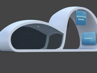 Sci-Fi Futuristic Bus Stop Low-poly 3D model