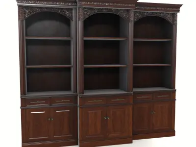 bookcase vintage mahogany Low-poly 3D model
