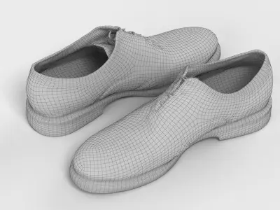 Mens Formal Leather Dress Shoes 3D model