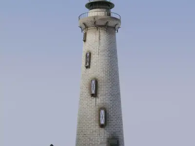 Lighthouse on island 3D model
