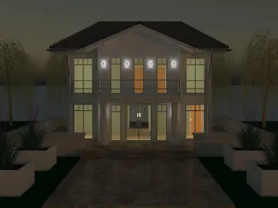 Large modern luxurious house 3D model