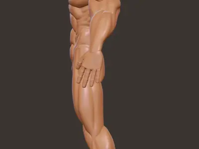 Stylized muscular man Low-poly 3D model