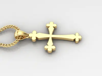 Light Gold 18K Cross Pendant 1CP020 3D print model