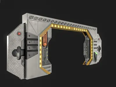 Sci-Fi Door Low-poly 3D model