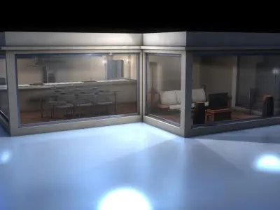 House 1 living room in Free 3D model