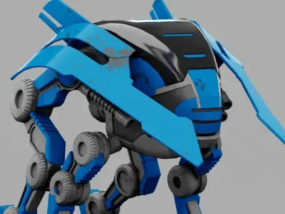 Alien Bot rigged 3D model