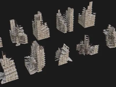 Ruins Pack Low-poly 3D model purchase