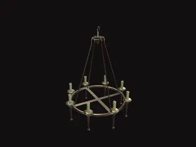 Medieval Chandelier V01 Low-poly 3D model
