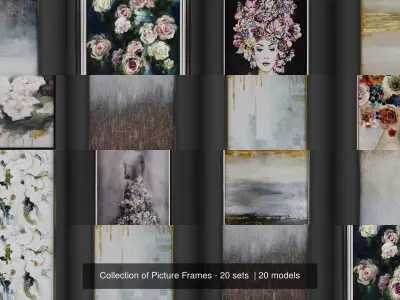 Collection of Picture Frames - 20 sets  3D Model Pack get