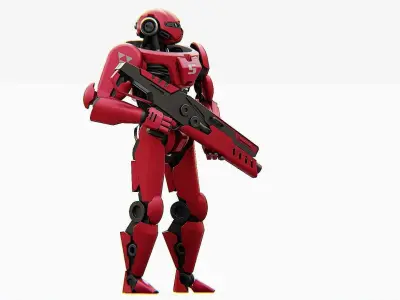 BATTLE DROID Z-9000  RIGGED 3D model