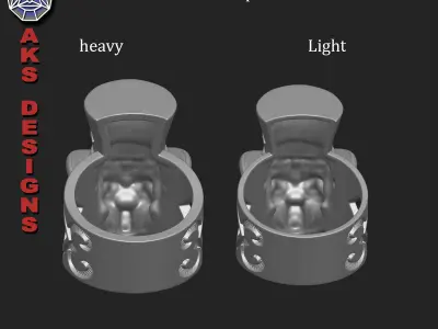 skull Ring Jewelry Magician alien v1  3D print model