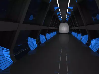 Sci Fi Corridor 3D model 20