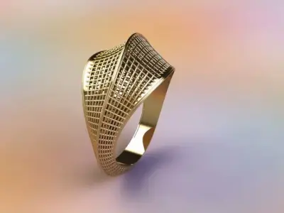 Gold fusion ring 3D print model