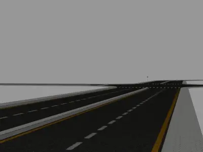 Road straight VR  low-poly 3D model Low-poly 3D model