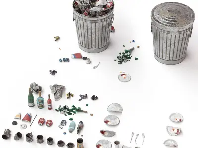  Big collection of garbage  3D Model Pack