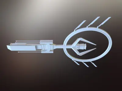 Sci-fi war spaceship Low-poly 3D model