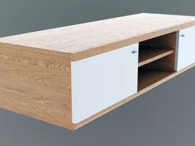 Tv Stand SAM  White  Chery Wood 2022 3D model