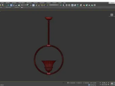 Art Deco Murano Glass and Crystal Chandelier Low-poly 3D model