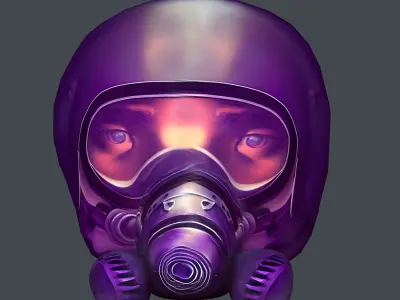 Gas mask helmet scifi Low-poly character art game space Low-poly 3D model order