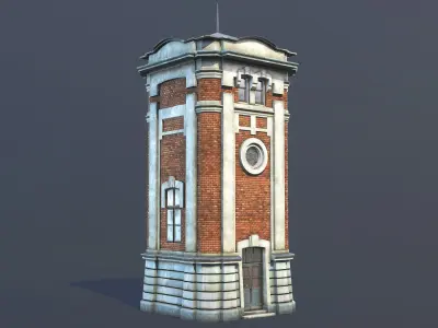 Water Tower 01 Ver 2 Low-poly 3D model