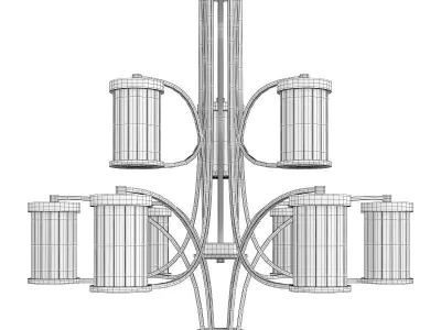 Nora 9 Light Chandelier Low-poly 3D model