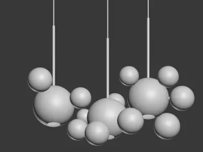 Giopato Coombes Bolle Zigzag Chandelier 14 Bubbles 3D model