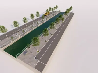 park-public bolvar-Private Landscape 3D model