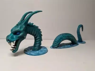 Water dragon Table miniature  3D print model