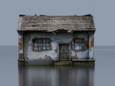 Old Countryside House Low-poly 3D model