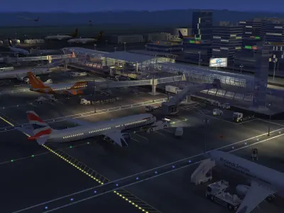  Airport Airfield Night 