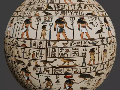 Ancient Egypt Hieroglyphs  - VOL 1 - 6 Seamless PBR Texture