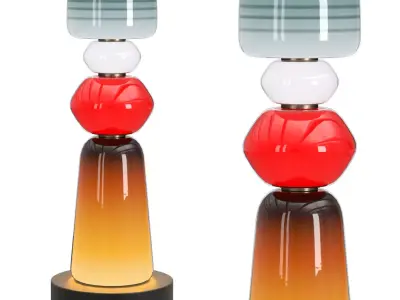 Totem glass lamp red 3D model