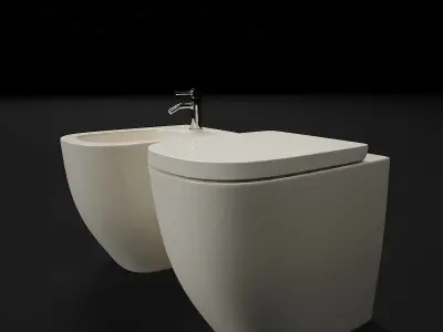 Laufen Palomba Floorstanding bidet and WC 3D model