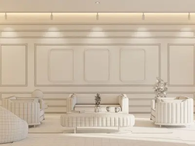 Living Room - 02 Low-poly 3D model