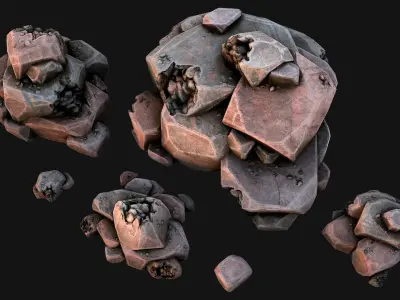 Stones and Rocks Stylized Pack Low-poly 3D model